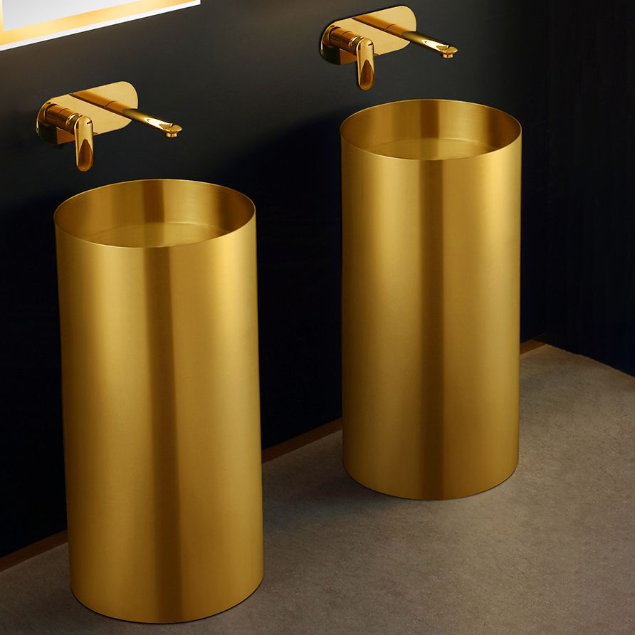 Modern Metal Bathroom Sink Round Bathroom Sink with Basin and Faucet Clearhalo 'Bathroom Remodel & Bathroom Fixtures' 'Bathroom Sinks & Faucet Components' 'Bathroom Sinks' 'bathroom_sink' 'Home Improvement' 'home_improvement' 'home_improvement_bathroom_sink' 1200x1200_236a368e-0eb6-4008-903a-1946316e40a4