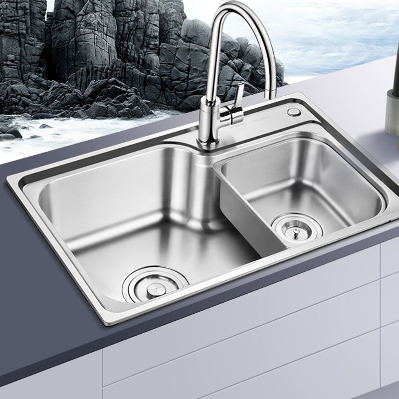 Stainless Steel Kitchen Sink Drop-In Single Bowl Kitchen Sink Clearhalo 'Home Improvement' 'home_improvement' 'home_improvement_kitchen_sinks' 'Kitchen Remodel & Kitchen Fixtures' 'Kitchen Sinks & Faucet Components' 'Kitchen Sinks' 'kitchen_sinks' 1200x1200_2373b15a-4eda-42b3-9143-b67078f14091