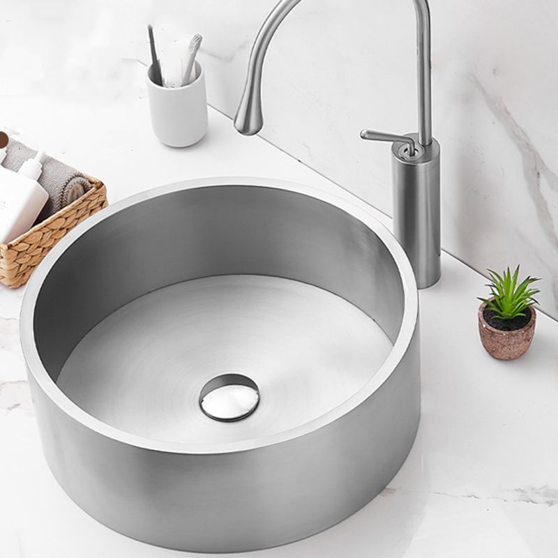 Modern Stainless Steel Wash Stand Round Trough Sink for Bathroom Clearhalo 'Bathroom Remodel & Bathroom Fixtures' 'Bathroom Sinks & Faucet Components' 'Bathroom Sinks' 'bathroom_sink' 'Home Improvement' 'home_improvement' 'home_improvement_bathroom_sink' 1200x1200_23832f74-3e4b-4321-9d65-3b1e1854ab9a
