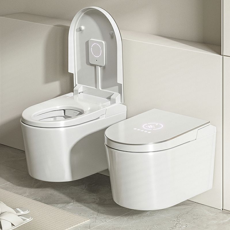 White Wall Hung Toilet Set with Temperature Control and Foot Sensor Clearhalo 'Bathroom Remodel & Bathroom Fixtures' 'Bidets' 'Home Improvement' 'home_improvement' 'home_improvement_bidets' 'Toilets & Bidets' 1200x1200_23949830-1d70-4fd8-8ceb-e660344e2e36
