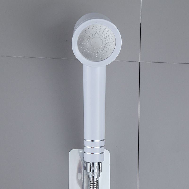Contemporary Shower Head Combo White Adjustable Handheld Shower Head Clearhalo 'Bathroom Remodel & Bathroom Fixtures' 'Home Improvement' 'home_improvement' 'home_improvement_shower_heads' 'Shower Heads' 'shower_heads' 'Showers & Bathtubs Plumbing' 'Showers & Bathtubs' 1200x1200_239a0a9b-8338-4633-9f2d-bd813b7fe96c