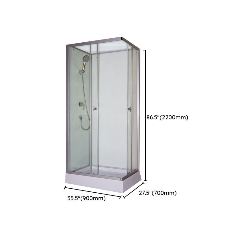 Modern Shower Kit with Base Foundation Sliding Door Shower Stall Clearhalo 'Bathroom Remodel & Bathroom Fixtures' 'Home Improvement' 'home_improvement' 'home_improvement_shower_stalls_enclosures' 'Shower Stalls & Enclosures' 'shower_stalls_enclosures' 'Showers & Bathtubs' 1200x1200_23a12f7e-b8ef-43f0-a9f4-025f7e29f8fc