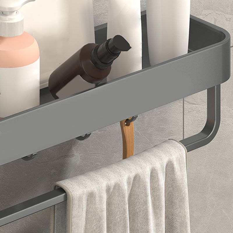 Modern Grey 2-Piece Bathroom Accessory Set, Matte Grey, Bath Shelf Clearhalo 'Bathroom Hardware Sets' 'Bathroom Hardware' 'Bathroom Remodel & Bathroom Fixtures' 'bathroom_hardware_sets' 'Home Improvement' 'home_improvement' 'home_improvement_bathroom_hardware_sets' 1200x1200_23a9e50a-ad7a-427d-a9c7-5ef68f8cb79b