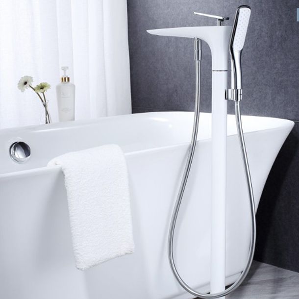 Floor Mounted Freestanding Tub Filler Single Handle Freestanding Faucet with Hose Clearhalo 'Bathroom Remodel & Bathroom Fixtures' 'Bathtub Faucets' 'bathtub_faucets' 'Home Improvement' 'home_improvement' 'home_improvement_bathtub_faucets' 1200x1200_23b1931b-b6ed-4b85-967f-27b3e219e9f1