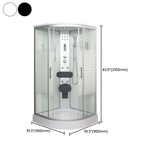 Double Sliding Shower Stall Round Shower Stall with Light and Towel Bar Clearhalo 'Bathroom Remodel & Bathroom Fixtures' 'Home Improvement' 'home_improvement' 'home_improvement_shower_stalls_enclosures' 'Shower Stalls & Enclosures' 'shower_stalls_enclosures' 'Showers & Bathtubs' 1200x1200_23c030e5-7219-4928-8996-63194d4c0f3e