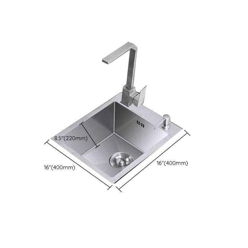 Modern Style Kitchen Sink Stainless Steel Dirt Resistant 1 Holes Drop-In Kitchen Sink Clearhalo 'Home Improvement' 'home_improvement' 'home_improvement_kitchen_sinks' 'Kitchen Remodel & Kitchen Fixtures' 'Kitchen Sinks & Faucet Components' 'Kitchen Sinks' 'kitchen_sinks' 1200x1200_23c6794e-a541-4e80-a2ef-7bf3cd4b224c