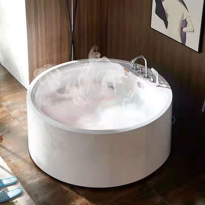 Modern Acrylic Round Bath Freestanding Soaking 22.05-inch Tall Tub in White Clearhalo 'Bathroom Remodel & Bathroom Fixtures' 'Bathtubs' 'Home Improvement' 'home_improvement' 'home_improvement_bathtubs' 'Showers & Bathtubs' 1200x1200_23d38180-0a7d-420a-bff8-7cd198ed0bcd