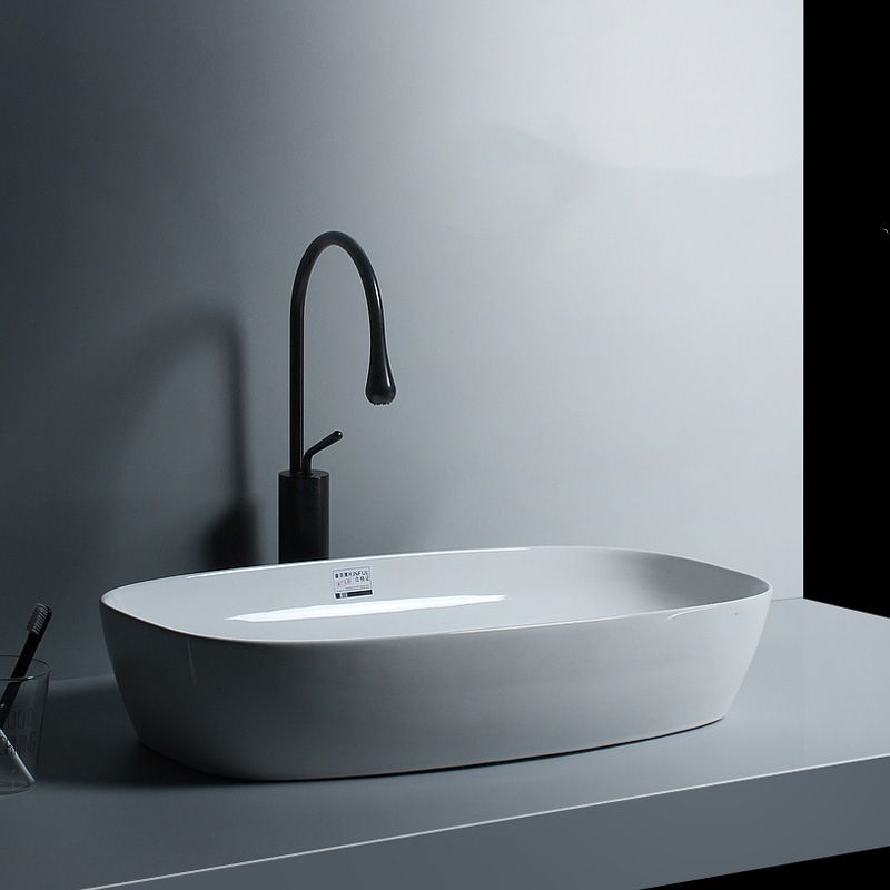 Porcelain Trough Sink Modern Simple Trough Bathroom Sink with Faucet Included Clearhalo 'Bathroom Remodel & Bathroom Fixtures' 'Bathroom Sinks & Faucet Components' 'Bathroom Sinks' 'bathroom_sink' 'Home Improvement' 'home_improvement' 'home_improvement_bathroom_sink' 1200x1200_23f2c0d1-5885-403b-b586-228dd8c09ed7