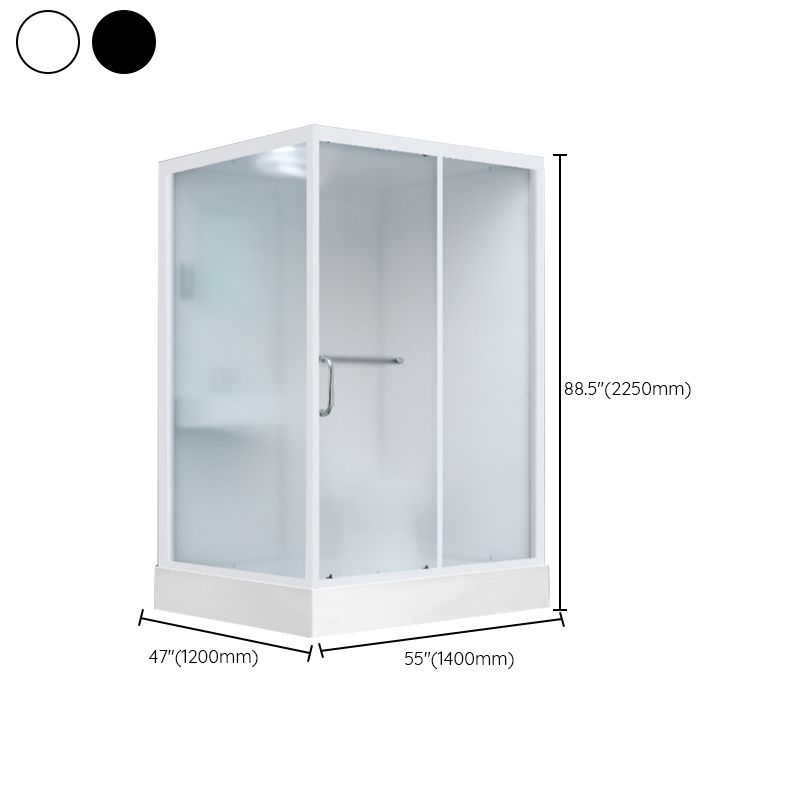 Shower Stall Semi-Frameless Single Sliding Black Rectangle Shower Stall Clearhalo 'Bathroom Remodel & Bathroom Fixtures' 'Home Improvement' 'home_improvement' 'home_improvement_shower_stalls_enclosures' 'Shower Stalls & Enclosures' 'shower_stalls_enclosures' 'Showers & Bathtubs' 1200x1200_23f45eff-968c-4462-8096-5a924ae42a23