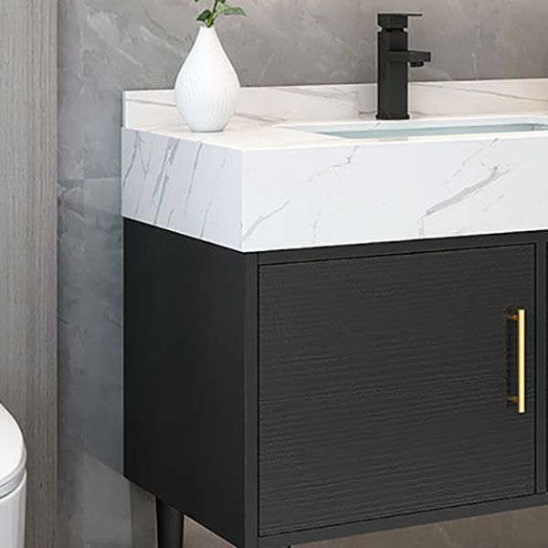 Modern Freestanding Sink Vanity with Mirror Doors Drawers for Bathroom