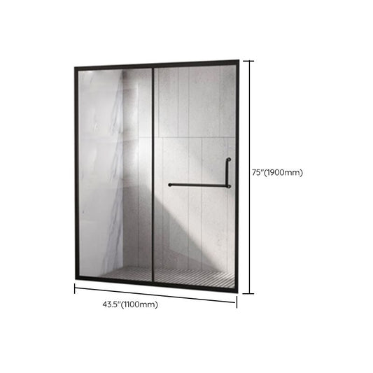 Single Sliding Framed 74.8" H Shower Bath Door Modern Tempered Shower Door Clearhalo 'Bathroom Remodel & Bathroom Fixtures' 'Home Improvement' 'home_improvement' 'home_improvement_shower_tub_doors' 'Shower and Tub Doors' 'shower_tub_doors' 'Showers & Bathtubs' 1200x1200_24105519-6385-4953-9aa6-eaeea5b40cf7