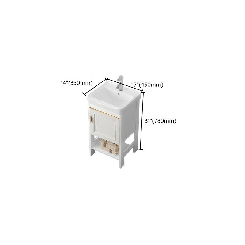 Modern Metal Freestanding Sink Vanity White with Sink Shelf for Bathroom Clearhalo 'Bathroom Remodel & Bathroom Fixtures' 'Bathroom Vanities' 'bathroom_vanities' 'Home Improvement' 'home_improvement' 'home_improvement_bathroom_vanities' 1200x1200_241f732f-b71c-4d81-a4a7-cc3a2bc50938