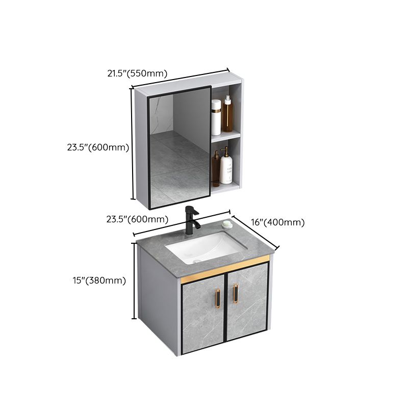 Modern Gray Stone Vanity Set Single-Sink Wall Mount Rectangular Vanity Set Clearhalo 'Bathroom Remodel & Bathroom Fixtures' 'Bathroom Vanities' 'bathroom_vanities' 'Home Improvement' 'home_improvement' 'home_improvement_bathroom_vanities' 1200x1200_241f772a-1762-4633-ade7-08d3e7813f2e