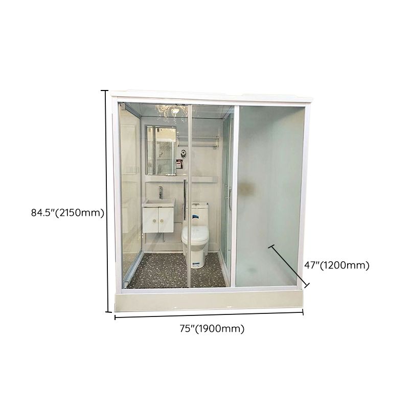 Single Sliding Rectangle Shower Kit Tempered Framed Shower Stall Clearhalo 'Bathroom Remodel & Bathroom Fixtures' 'Home Improvement' 'home_improvement' 'home_improvement_shower_stalls_enclosures' 'Shower Stalls & Enclosures' 'shower_stalls_enclosures' 'Showers & Bathtubs' 1200x1200_244f7bb6-c149-493a-8e28-4045d135ceed