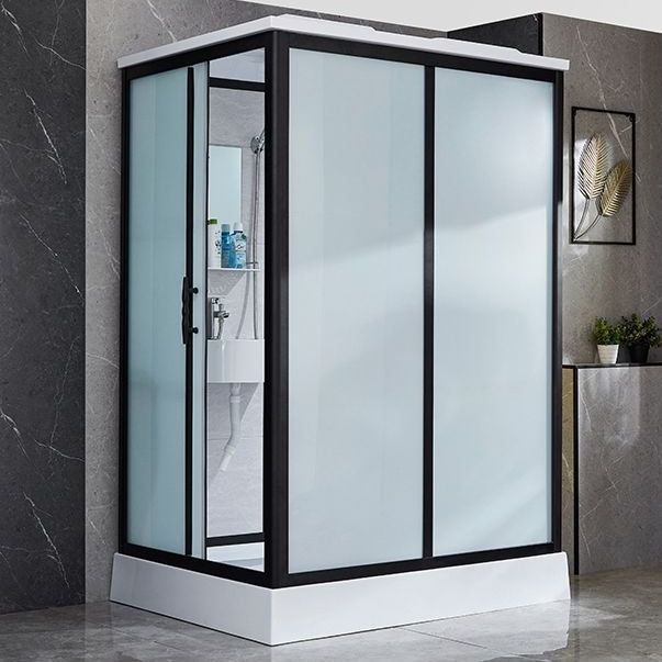 Framed Tempered Glass Shower Kit with Base Included Framed Shower Stall Clearhalo 'Bathroom Remodel & Bathroom Fixtures' 'Home Improvement' 'home_improvement' 'home_improvement_shower_stalls_enclosures' 'Shower Stalls & Enclosures' 'shower_stalls_enclosures' 'Showers & Bathtubs' 1200x1200_24564d84-0003-44d2-a062-a5c449c84edf