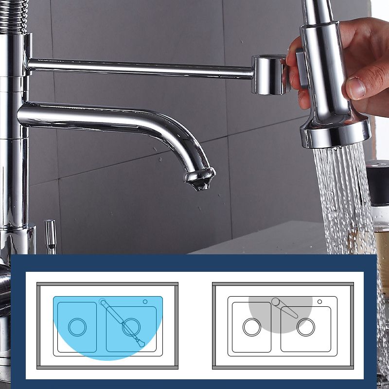 Pull Down Sprayer Kitchen Faucet 2-Handle Bar Faucet with Supply Lines Clearhalo 'Home Improvement' 'home_improvement' 'home_improvement_kitchen_faucets' 'Kitchen Faucets' 'Kitchen Remodel & Kitchen Fixtures' 'Kitchen Sinks & Faucet Components' 'kitchen_faucets' 1200x1200_24587d43-adfa-4d35-9052-7d98c84438fa