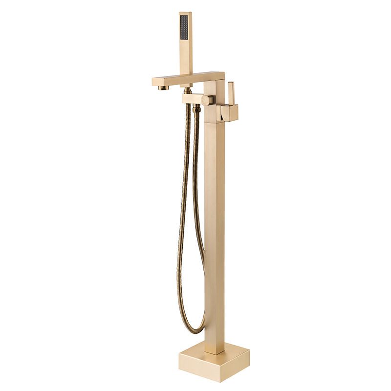 Floor Mounted Metal Freestanding Tub Filler Swivel Freestanding Tub Filler Trim in Gold Clearhalo 'Bathroom Remodel & Bathroom Fixtures' 'Bathtub Faucets' 'bathtub_faucets' 'Home Improvement' 'home_improvement' 'home_improvement_bathtub_faucets' 1200x1200_2478124d-f4dd-418c-931d-4da85dab9e07
