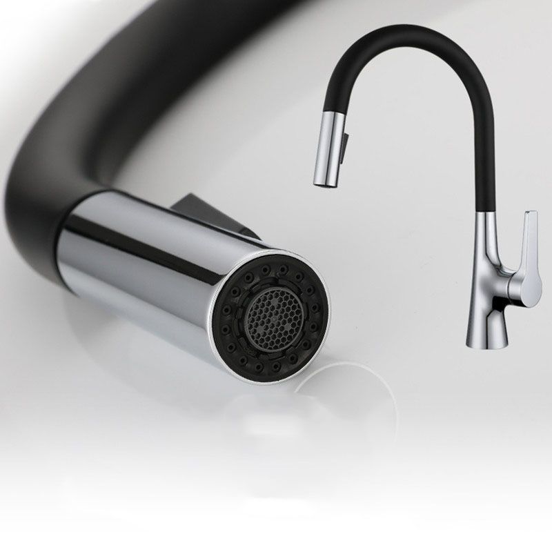 Contemporary Single Handle Kitchen Faucet Water Filler with Pull out Sprayer Clearhalo 'Home Improvement' 'home_improvement' 'home_improvement_kitchen_faucets' 'Kitchen Faucets' 'Kitchen Remodel & Kitchen Fixtures' 'Kitchen Sinks & Faucet Components' 'kitchen_faucets' 1200x1200_24884ff9-be76-4b74-9641-787daeed45fd