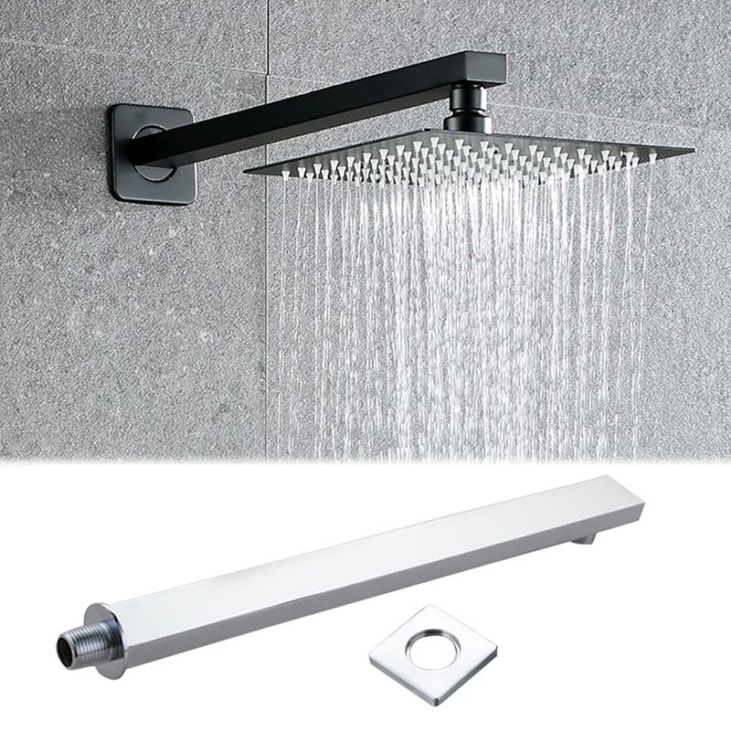 Black Square Fixed Shower Head Modern Style Wall-Mount Showerhead Clearhalo 'Bathroom Remodel & Bathroom Fixtures' 'Home Improvement' 'home_improvement' 'home_improvement_shower_heads' 'Shower Heads' 'shower_heads' 'Showers & Bathtubs Plumbing' 'Showers & Bathtubs' 1200x1200_248ccb46-5858-4afd-913a-0db1187c12c7