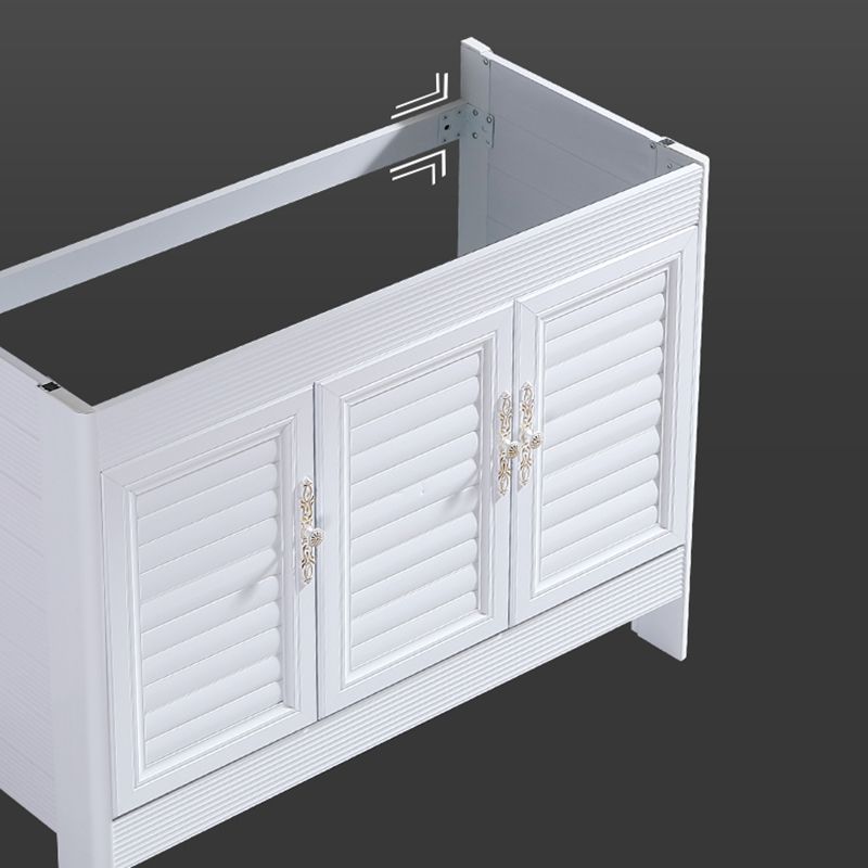 Metal Frame Vanity White Freestanding Rectangular Single Sink Glam Bath Vanity with Doors Clearhalo 'Bathroom Remodel & Bathroom Fixtures' 'Bathroom Vanities' 'bathroom_vanities' 'Home Improvement' 'home_improvement' 'home_improvement_bathroom_vanities' 1200x1200_24911b0d-ef5a-4da0-9315-66dcf0a4897a