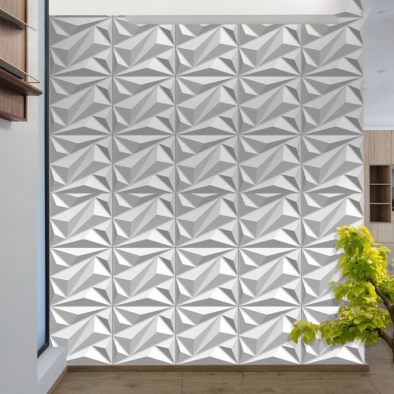 Modern Style Wall Plank 3D Print Bathroom Living Room Wall Panels Set of 40 in White Clearhalo 'Flooring 'Home Improvement' 'home_improvement' 'home_improvement_wall_paneling' 'Wall Paneling' 'wall_paneling' 'Walls & Ceilings' Walls and Ceiling' 1200x1200_24afff6b-1149-4e94-bffa-ededb85a9b09