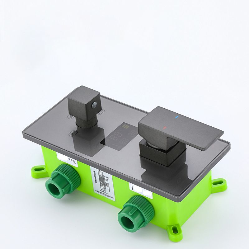 Shower System Grey Swivel Square Ceiling Mount Brass Modern Lever Handle Shower Set Clearhalo 'Bathroom Remodel & Bathroom Fixtures' 'Home Improvement' 'home_improvement' 'home_improvement_shower_faucets' 'Shower Faucets & Systems' 'shower_faucets' 'Showers & Bathtubs Plumbing' 'Showers & Bathtubs' 1200x1200_24c2dbd2-14c4-41f1-8e5b-91dc5dac20dc