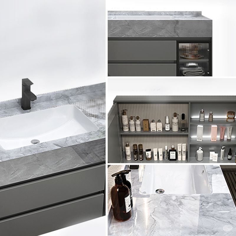 Modern Wall Mount Bath Vanity Gray Tone Vanity Cabinet with Mirror Cabinet Clearhalo 'Bathroom Remodel & Bathroom Fixtures' 'Bathroom Vanities' 'bathroom_vanities' 'Home Improvement' 'home_improvement' 'home_improvement_bathroom_vanities' 1200x1200_24c770a0-4db1-4ede-9c01-e576d24afacd