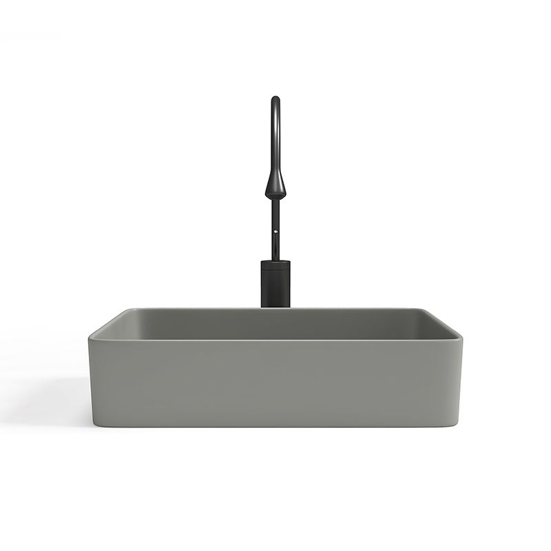 Contemporary Bathroom Sink Porcelain Rectangular Vessel Bathroom Sink Clearhalo 'Bathroom Remodel & Bathroom Fixtures' 'Bathroom Sinks & Faucet Components' 'Bathroom Sinks' 'bathroom_sink' 'Home Improvement' 'home_improvement' 'home_improvement_bathroom_sink' 1200x1200_24cb1286-9516-4008-8911-88729fabc3a5