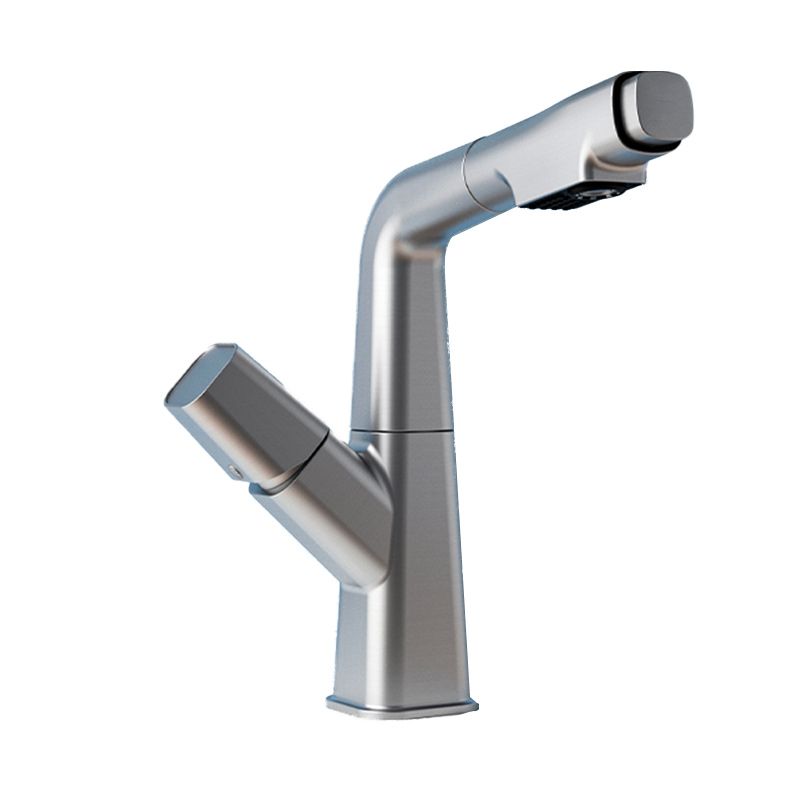 Modern Swivel Spout Vessel Faucet Centerset Bathroom Faucet with Knob Handle Clearhalo 'Bathroom Remodel & Bathroom Fixtures' 'Bathroom Sink Faucets' 'Bathroom Sinks & Faucet Components' 'bathroom_sink_faucets' 'Home Improvement' 'home_improvement' 'home_improvement_bathroom_sink_faucets' 1200x1200_24d60c68-7f1c-43f7-9f8a-760d984fd221