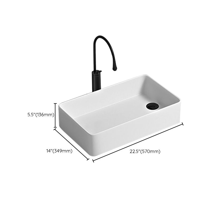 Contemporary Bathroom Sink Porcelain Rectangular Vessel with Pop-Up Drain Clearhalo 'Bathroom Remodel & Bathroom Fixtures' 'Bathroom Sinks & Faucet Components' 'Bathroom Sinks' 'bathroom_sink' 'Home Improvement' 'home_improvement' 'home_improvement_bathroom_sink' 1200x1200_24efb433-4a07-4a83-af3d-ba5bcf9056af