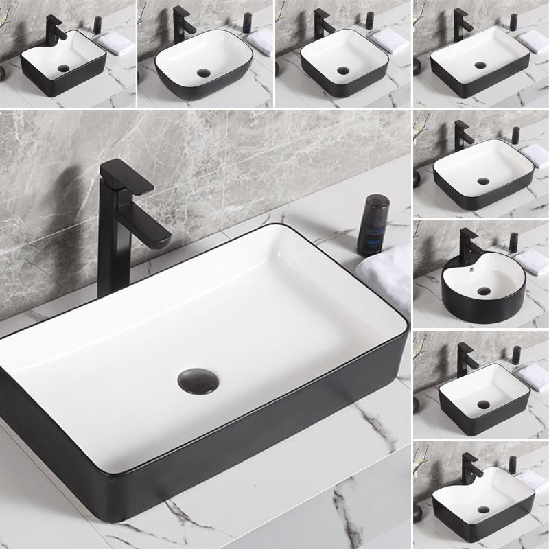Contemporary Bathroom Sink Porcelain Pop-Up Drain Rectangular Vessel Bathroom Sink Clearhalo 'Bathroom Remodel & Bathroom Fixtures' 'Bathroom Sinks & Faucet Components' 'Bathroom Sinks' 'bathroom_sink' 'Home Improvement' 'home_improvement' 'home_improvement_bathroom_sink' 1200x1200_24f04f67-7ba8-464a-8b50-2e3856f561f9