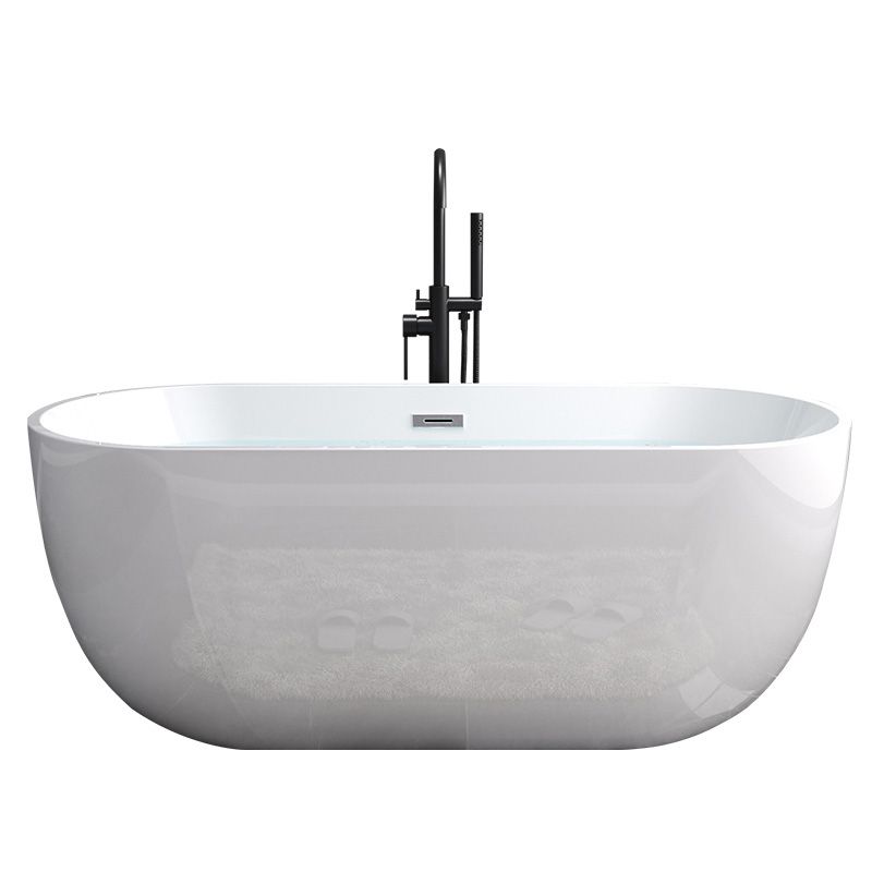 Modern Oval Stand Alone Bathtub Acrylic White Soaking Back to Wall Bath Clearhalo 'Bathroom Remodel & Bathroom Fixtures' 'Bathtubs' 'Home Improvement' 'home_improvement' 'home_improvement_bathtubs' 'Showers & Bathtubs' 1200x1200_24fbd4ae-adef-406d-bc89-55e7a53e5952