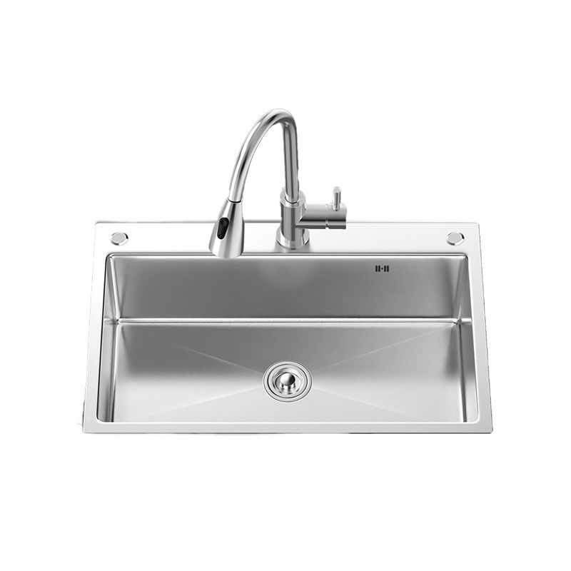 Contemporary Kitchen Sink Stainless Steel Kitchen Sink with Drain Strainer Kit Clearhalo 'Home Improvement' 'home_improvement' 'home_improvement_kitchen_sinks' 'Kitchen Remodel & Kitchen Fixtures' 'Kitchen Sinks & Faucet Components' 'Kitchen Sinks' 'kitchen_sinks' 1200x1200_24fd3405-40b0-45c8-a859-99889b292620