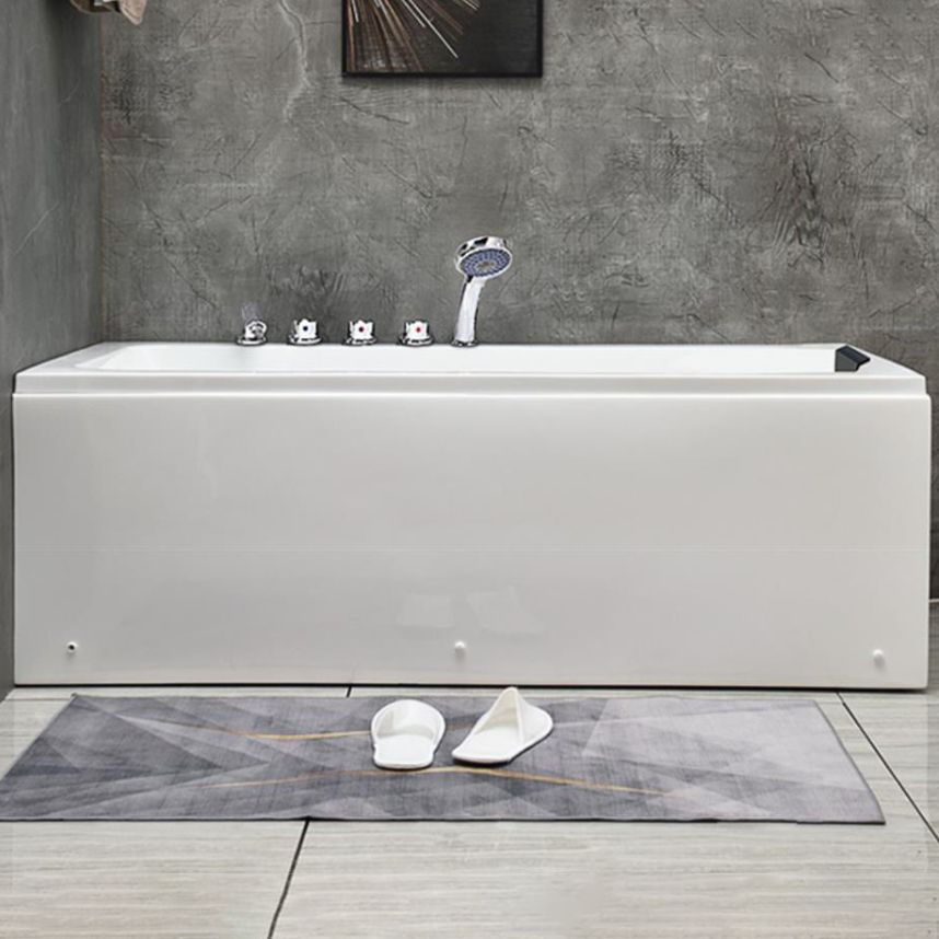 Modern Stand Alone Bathtub Acrylic Soaking White Rectangular Bath Clearhalo 'Bathroom Remodel & Bathroom Fixtures' 'Bathtubs' 'Home Improvement' 'home_improvement' 'home_improvement_bathtubs' 'Showers & Bathtubs' 1200x1200_25288307-e463-49bf-8952-a7cac02d262f