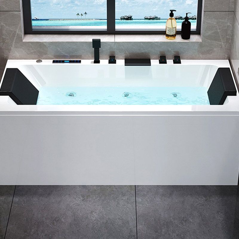 Modern Style Alcove Bath Tub Acrylic Rectangular Bathroom Bathtub with Faucet Clearhalo 'Bathroom Remodel & Bathroom Fixtures' 'Bathtubs' 'Home Improvement' 'home_improvement' 'home_improvement_bathtubs' 'Showers & Bathtubs' 1200x1200_25407006-8998-4fab-acd7-6f4c502480e6