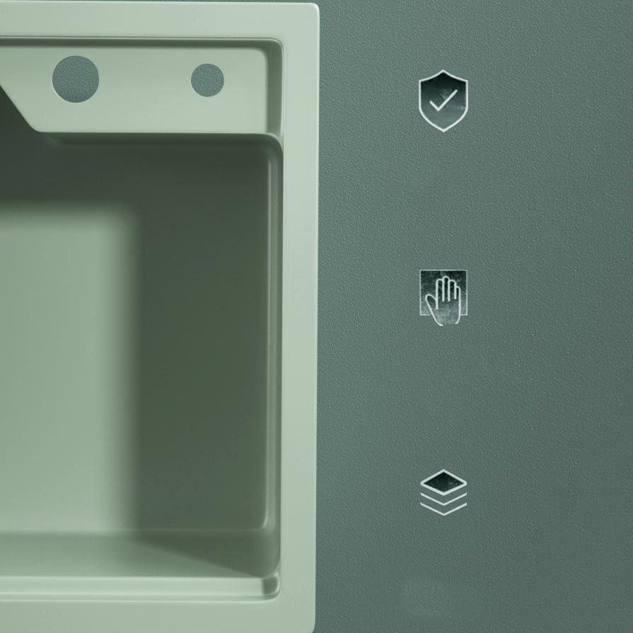 Rectangle Quartz Kitchen Sink in Peppermint Green Single Bowl Sink Clearhalo 'Home Improvement' 'home_improvement' 'home_improvement_kitchen_sinks' 'Kitchen Remodel & Kitchen Fixtures' 'Kitchen Sinks & Faucet Components' 'Kitchen Sinks' 'kitchen_sinks' 1200x1200_254ea476-98fc-4ff3-8642-f3e99f23a649