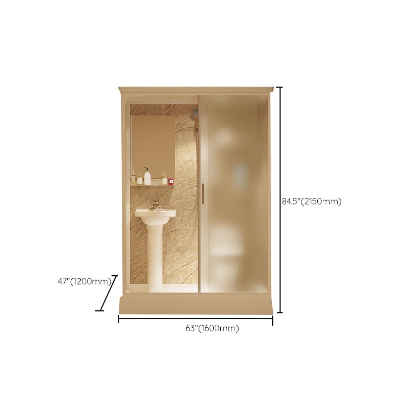 Contemporary Shower Stall Frosted Rectangle Framed Shower Stall with Ceiling Clearhalo 'Bathroom Remodel & Bathroom Fixtures' 'Home Improvement' 'home_improvement' 'home_improvement_shower_stalls_enclosures' 'Shower Stalls & Enclosures' 'shower_stalls_enclosures' 'Showers & Bathtubs' 1200x1200_256661cb-6012-4a3c-bfd5-d6533dd96550