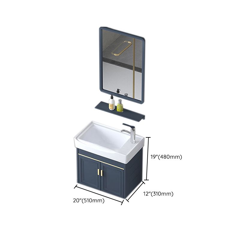 Modern Wall-Mounted Sink Vanity Blue Wall Mount Vanity Cabinet Clearhalo 'Bathroom Remodel & Bathroom Fixtures' 'Bathroom Vanities' 'bathroom_vanities' 'Home Improvement' 'home_improvement' 'home_improvement_bathroom_vanities' 1200x1200_257b76c0-b647-4492-bfa4-1007899b1e48