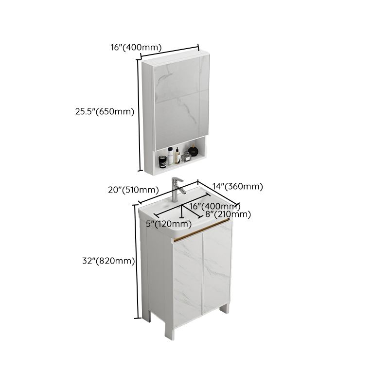 Free Standing Vanity Set White Drawer Faucet Ceramic Sink Vanity Set with Mirror Clearhalo 'Bathroom Remodel & Bathroom Fixtures' 'Bathroom Vanities' 'bathroom_vanities' 'Home Improvement' 'home_improvement' 'home_improvement_bathroom_vanities' 1200x1200_2591d69b-a761-49f3-8166-3fb6abac0117