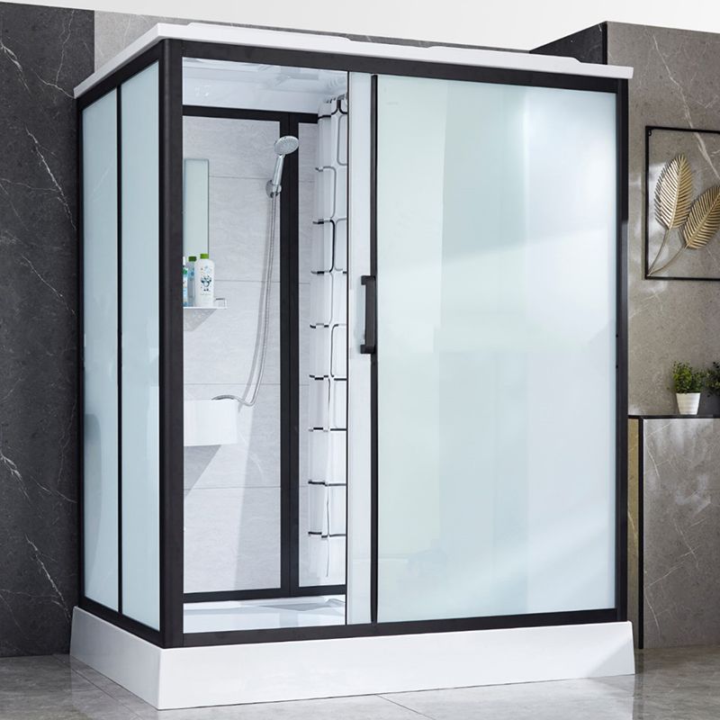 One Piece Tempered Glass Single Sliding Shower Kit White Frame Shower Enclosure Clearhalo 'Bathroom Remodel & Bathroom Fixtures' 'Home Improvement' 'home_improvement' 'home_improvement_shower_stalls_enclosures' 'Shower Stalls & Enclosures' 'shower_stalls_enclosures' 'Showers & Bathtubs' 1200x1200_2595cbb6-2ccc-4193-b099-5bd8c11a55ef