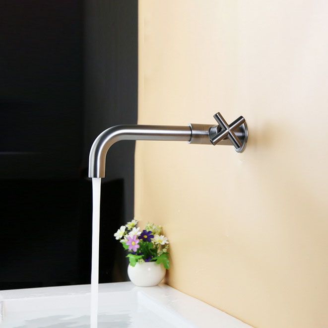 Wall Mounted Faucets Single Cross Handle Faucet for Bathroom Clearhalo 'Bathroom Remodel & Bathroom Fixtures' 'Bathroom Sink Faucets' 'Bathroom Sinks & Faucet Components' 'bathroom_sink_faucets' 'Home Improvement' 'home_improvement' 'home_improvement_bathroom_sink_faucets' 1200x1200_25a1a92c-71c2-4a14-b463-832dd18f2962