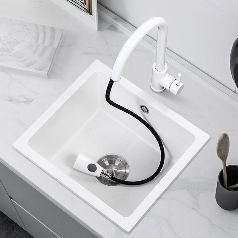 Contemporary White Quartz Kitchen Sink Drop-In 1 Holes Single Bowl Sink Clearhalo 'Home Improvement' 'home_improvement' 'home_improvement_kitchen_sinks' 'Kitchen Remodel & Kitchen Fixtures' 'Kitchen Sinks & Faucet Components' 'Kitchen Sinks' 'kitchen_sinks' 1200x1200_25a29c23-58cf-41a9-acc3-ae914707c521