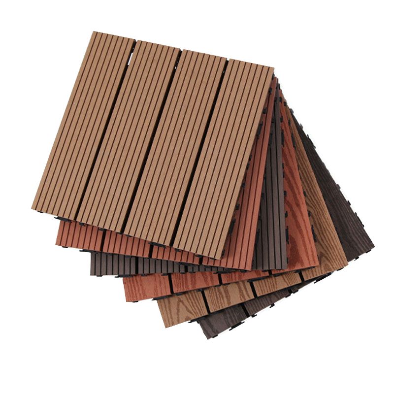12" X 12" PVC 6-Slat Square Patio Tiles Snap Fit Installation Outdoor Flooring Tiles Clearhalo 'Home Improvement' 'home_improvement' 'home_improvement_outdoor_deck_tiles_planks' 'Outdoor Deck Tiles & Planks' 'Outdoor Flooring & Tile' 'Outdoor Remodel' 'outdoor_deck_tiles_planks' 1200x1200_25a48a07-0026-48d5-bc58-b028609fccc0