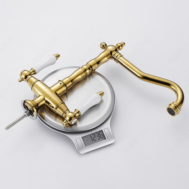 Traditional Kitchen Faucet Swivel Spout Gooseneck Double Handle Standard Kitchen Faucets Clearhalo 'Home Improvement' 'home_improvement' 'home_improvement_kitchen_faucets' 'Kitchen Faucets' 'Kitchen Remodel & Kitchen Fixtures' 'Kitchen Sinks & Faucet Components' 'kitchen_faucets' 1200x1200_25acd95b-c88c-48aa-a24d-40e20e79f34d