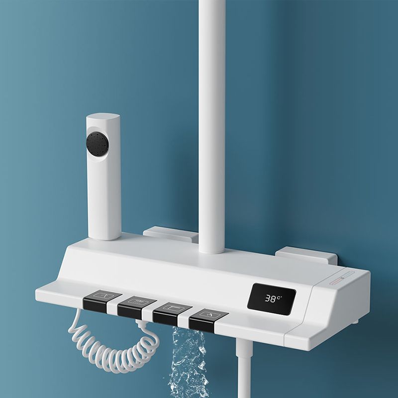 Modern Shower Head Combo Stainless Steel Slide Bar Included Wall Mounted Shower System Clearhalo 'Bathroom Remodel & Bathroom Fixtures' 'Home Improvement' 'home_improvement' 'home_improvement_shower_faucets' 'Shower Faucets & Systems' 'shower_faucets' 'Showers & Bathtubs Plumbing' 'Showers & Bathtubs' 1200x1200_25b3f2c2-6cbb-4fd6-8e83-2531fcd5b3c1