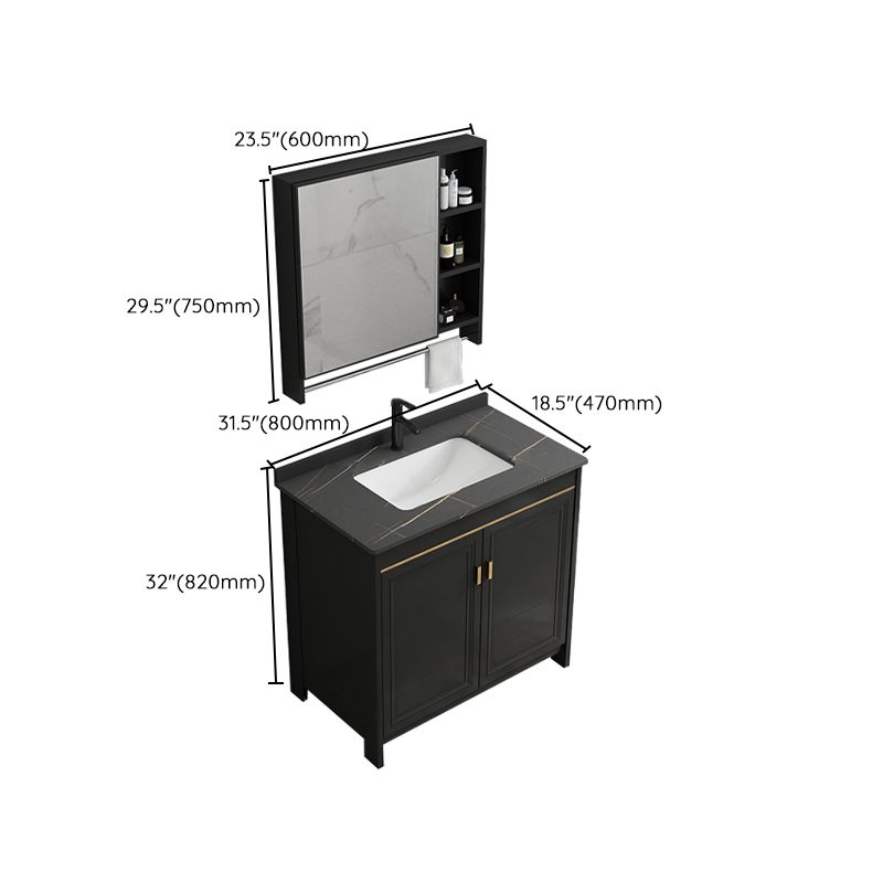 Rectangular Bathroom Vanity Glam Black Freestanding Metal Base Vanity Set Clearhalo 'Bathroom Remodel & Bathroom Fixtures' 'Bathroom Vanities' 'bathroom_vanities' 'Home Improvement' 'home_improvement' 'home_improvement_bathroom_vanities' 1200x1200_25ba83bd-1dff-4e0c-b690-3e060a53d8ad