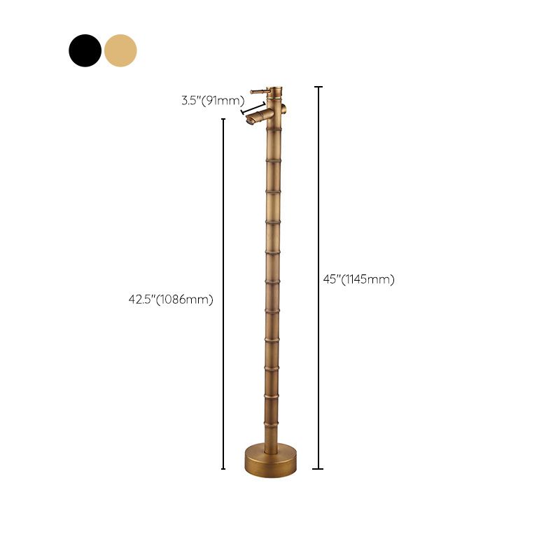 Modern Freestanding Bathtub Faucet Brass Floor Mount Free Standing Tub Filler Faucet Clearhalo 'Bathroom Remodel & Bathroom Fixtures' 'Bathtub Faucets' 'bathtub_faucets' 'Home Improvement' 'home_improvement' 'home_improvement_bathtub_faucets' 1200x1200_25bc6f4a-0ee6-491b-802f-d66f5b1b76f9