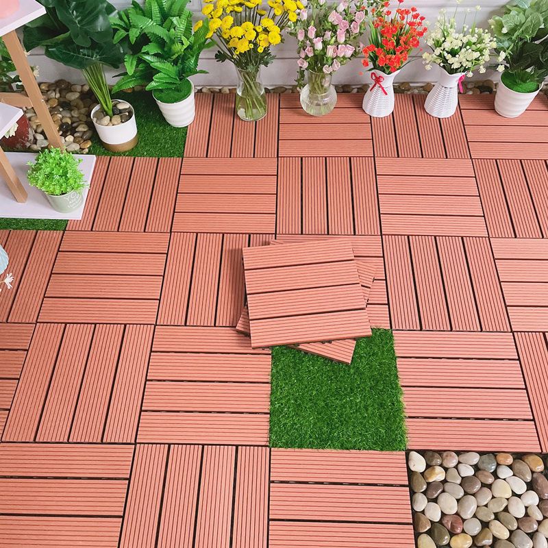 Wooden Flooring Tile Solid Color Click Lock Non-Skid Outdoor Patio Clearhalo 'Home Improvement' 'home_improvement' 'home_improvement_outdoor_deck_tiles_planks' 'Outdoor Deck Tiles & Planks' 'Outdoor Flooring & Tile' 'Outdoor Remodel' 'outdoor_deck_tiles_planks' 1200x1200_25bd3656-c296-44db-8dd2-dcdbb3a8add8