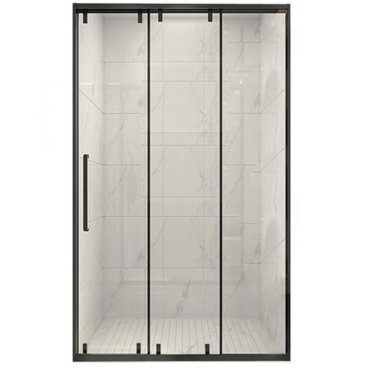 Frame Single Sliding Shower Door Transparent 8mm Tempered Shower Bath Door Clearhalo 'Bathroom Remodel & Bathroom Fixtures' 'Home Improvement' 'home_improvement' 'home_improvement_shower_tub_doors' 'Shower and Tub Doors' 'shower_tub_doors' 'Showers & Bathtubs' 1200x1200_25c2bebf-9d61-43ed-8308-7b57704c626f