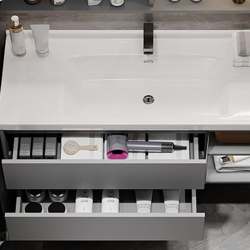 Contemporary Sink Vanity Bathroom Vanity Cabinet with Mirror Cabinet Clearhalo 'Bathroom Remodel & Bathroom Fixtures' 'Bathroom Vanities' 'bathroom_vanities' 'Home Improvement' 'home_improvement' 'home_improvement_bathroom_vanities' 1200x1200_25d9cba4-519b-4011-88af-6d509ed5acf2